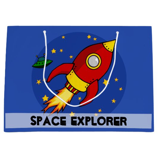 Rocket Red Large Glossy Cadeau Large Cadeautasje (Voorkant)