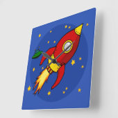 Rocket Red Square Wall klok (Hoek)