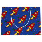Rocket red yellow Large Glansy Gift Bag Large Cadeautasje (Voorkant)