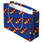 Rocket red yellow Large Glansy Gift Bag Large Cadeautasje (Achterkant Gekanteld)