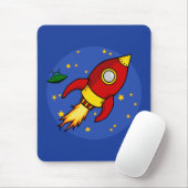 Rocket red yellow Mousepad Muismat (Met muis)
