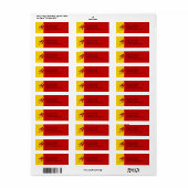 Rocket red yellow Return-adreslabel Etiket (Full Sheet)