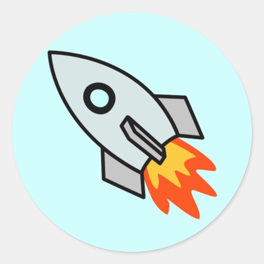 Rocket Ronde Sticker (Voorkant)