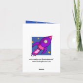 Rocket roze paars Note Card Kaart (Achterkant)
