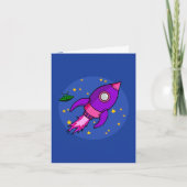 Rocket roze paars Note Card Kaart (Voorkant)