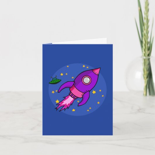 Rocket roze paars Note Card Kaart (Voorkant)