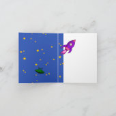 Rocket roze paars Note Card Kaart (Binnen)