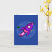 Rocket roze paars Note Card Kaart (Gele Bloem)