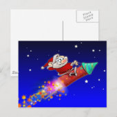 Rocket Santa 02 Feestdagenkaart (Voorkant / Achterkant)