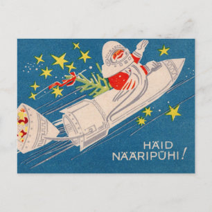 Rocket Santa Holiday Greetings Briefkaart
