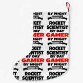 Rocket Scientist by Day Gamer by Night Kleine Kerstsok (Achterkant)