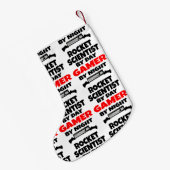 Rocket Scientist by Day Gamer by Night Kleine Kerstsok (Achterkant (Hangend))