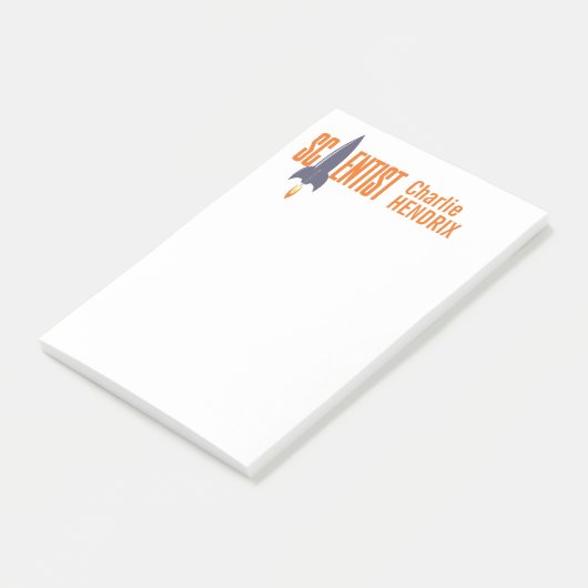 Rocket Scientist douanenaam Post-it notes (Schuin)