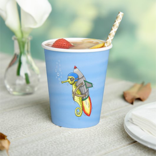 Rocket Seahorse Papieren Bekers (Insitu)