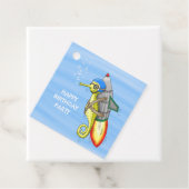 Rocket Seahorse Verjaardag Bedankjes Labels (In situ)