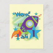 Rocket Ship 1st Birthday Tshirts en cadeaus Briefkaart (Voorkant)