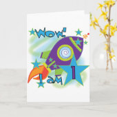 Rocket Ship 1st Birthday Tshirts en cadeaus Kaart (Gele Bloem)