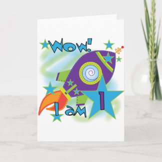 Rocket Ship 1st Birthday Tshirts en cadeaus Kaart