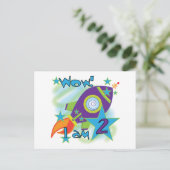 Rocket Ship 2e verjaardag T-shirts en cadeautjes Briefkaart (Staand voorkant)
