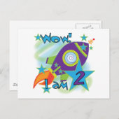 Rocket Ship 2e verjaardag T-shirts en cadeautjes Briefkaart (Voorkant / Achterkant)