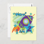 Rocket Ship 2e verjaardag T-shirts en cadeautjes Briefkaart (Voorkant / Achterkant)