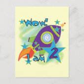Rocket Ship 2e verjaardag T-shirts en cadeautjes Briefkaart (Voorkant)