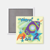 Rocket Ship 2e verjaardag T-shirts en cadeautjes Magneet (Voorkant / Achterkant)