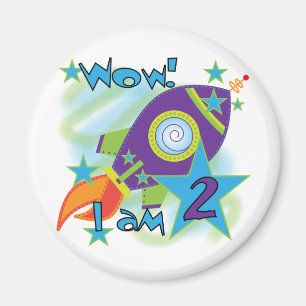 Rocket Ship 2e verjaardag T-shirts en cadeautjes Magneet