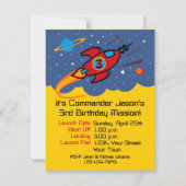 Rocket Ship 3rd Birthday Custom Invitations Kaart (Voorkant)