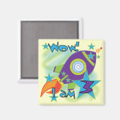 Rocket Ship 3rd Verjaardag T-shirts en geschenken Magneet (Voorkant / Achterkant)