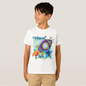 Rocket Ship 4th Birthday T-shirts en geschenken (Voorkant volledig)