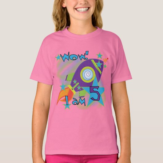 Rocket Ship 5th Birthday T-shirts en cadeautjes (Voorkant)