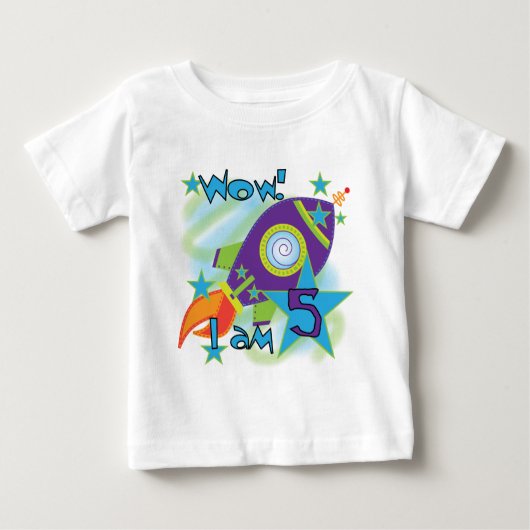 Rocket Ship 5th Birthday T-shirts en cadeautjes (Voorkant)