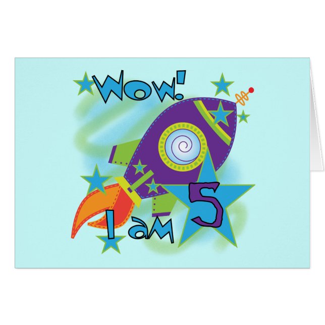 Rocket Ship 5th Birthday T-shirts en cadeautjes (Voorkant Horizontaal)