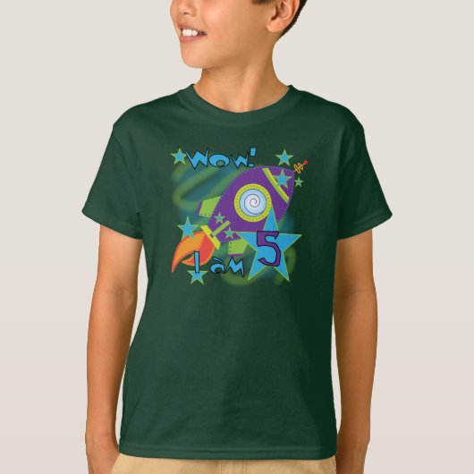 Rocket Ship 5th Birthday T-shirts en cadeautjes (Voorkant)