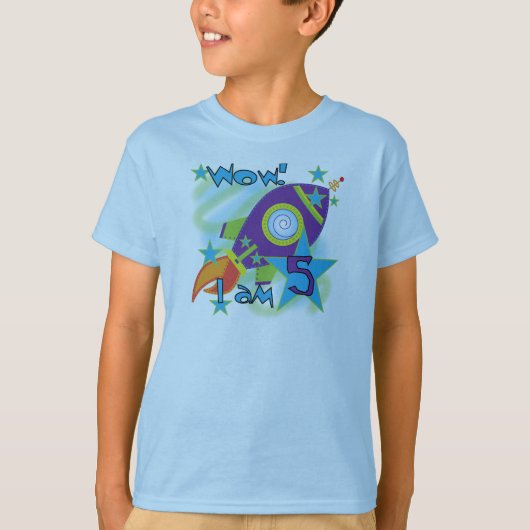 Rocket Ship 5th Birthday T-shirts en cadeautjes (Voorkant)