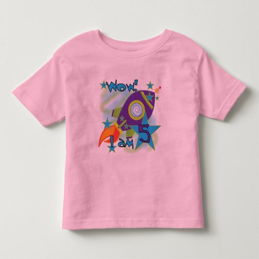 Rocket Ship 5th Birthday T-shirts en cadeautjes (Voorkant)