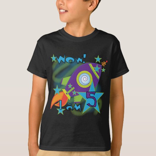Rocket Ship 5th Birthday T-shirts en cadeautjes (Voorkant)