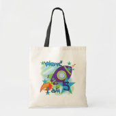Rocket Ship 5th Birthday T-shirts en cadeautjes Tote Bag (Voorkant)