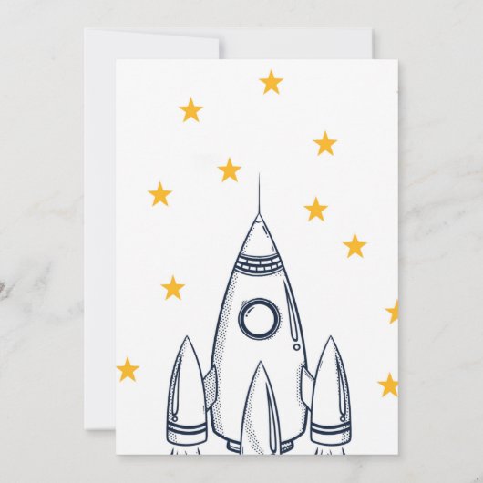 Rocket Ship Add Photo Birthday Party (Achterkant)