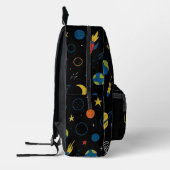 Rocket Ship Backpack with Solar System Design Bedrukte Rugzak (Links)