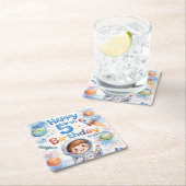 Rocket ship birthday Space Planets Boy Stars Kartonnen Onderzetters (Insitu)