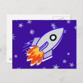 Rocket Ship Briefkaart (Voorkant / Achterkant)