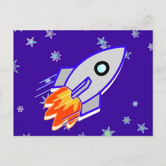 Rocket Ship Briefkaart (Voorkant)