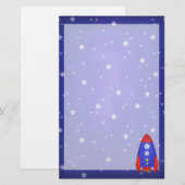 Rocket Ship Briefpapier (Voorkant / Achterkant)