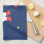 Rocket Ship Buitenruimte Kleine astronaut voor kin Theedoek (Quarter Fold)