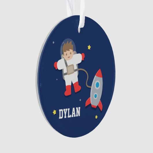 Rocket Ship Buitenruimte Kleine astronautenruimte Ornament (voorkant)