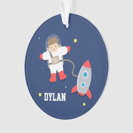Rocket Ship Buitenruimte Kleine astronautenruimte Ornament (voorkant)