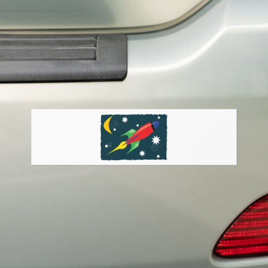 Rocket Ship Bumpersticker (Op auto)