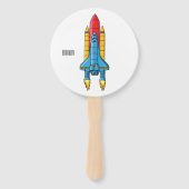 Rocket ship cartoon illustration handwaaier (Achterkant)